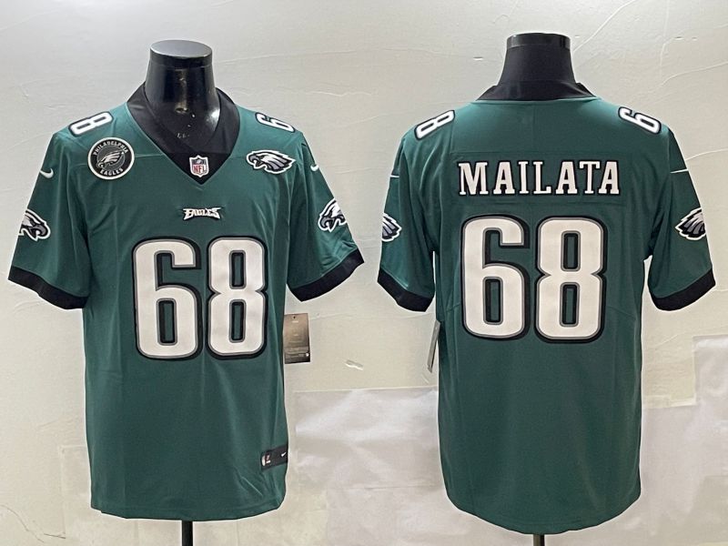 Men Philadelphia Eagles #68 Mailata Green Second generations 2025 Nike Vapor Limited NFL Jersey style 6